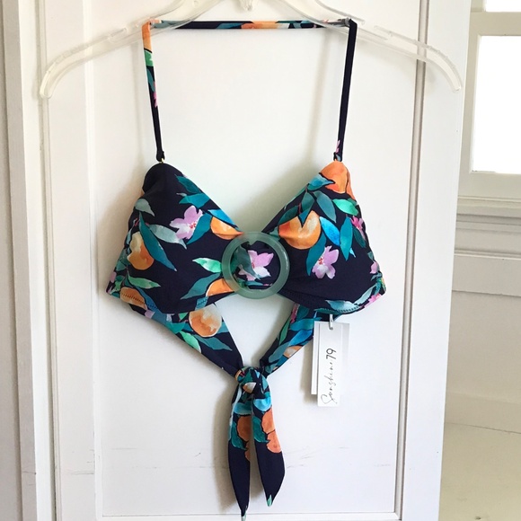 SUNSHINE 79 Bikini Swimsuit 2 Piece Peace Love & Peaches Bandeau Hipster Size 8 - Picture 2 of 15